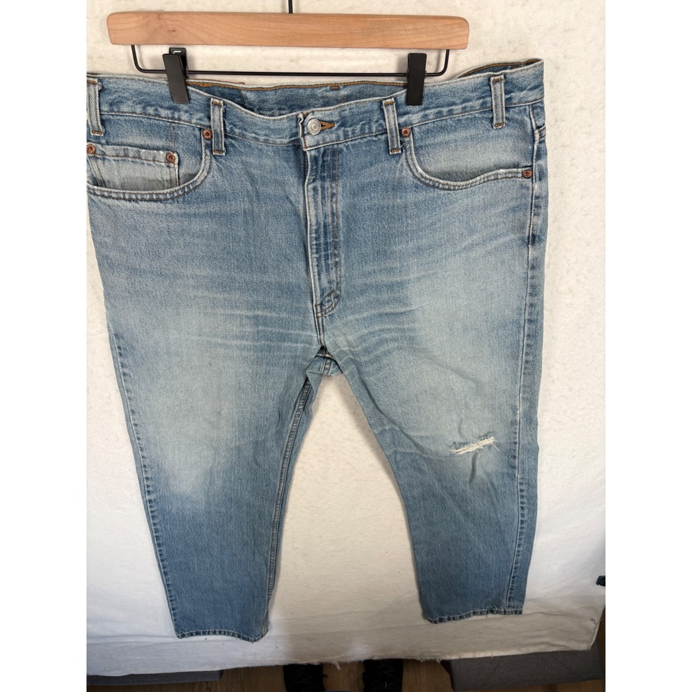 Vintage Levis 505 Regular Fit Straight Leg Jeans Light Wash Denim 40x32 Canada - Picture 2 of 11